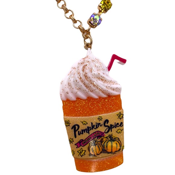 Betsey Johnson Jewelry - Betsey Johnson Pumpkin Spice Frozen Latte Pendant Necklace